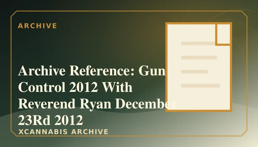 Archive Reference: Gun Control 2012 With Reverend Ryan December 23Rd 2012 featured image