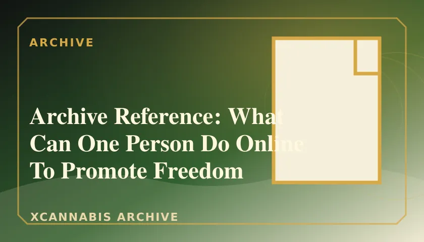 Archive Reference: What Can One Person Do Online To Promote Freedom featured image